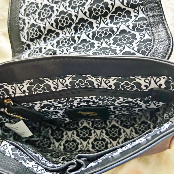 SATCHEL/CROSSBODY, EMMA FOX, LEATHER, BLACK NAVY BEIGE, HAS TOP HANDLE, REMOVABL - Picture 7 of 14